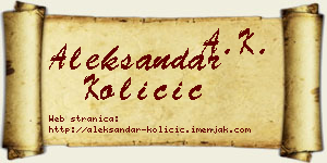 Aleksandar Količić vizit kartica